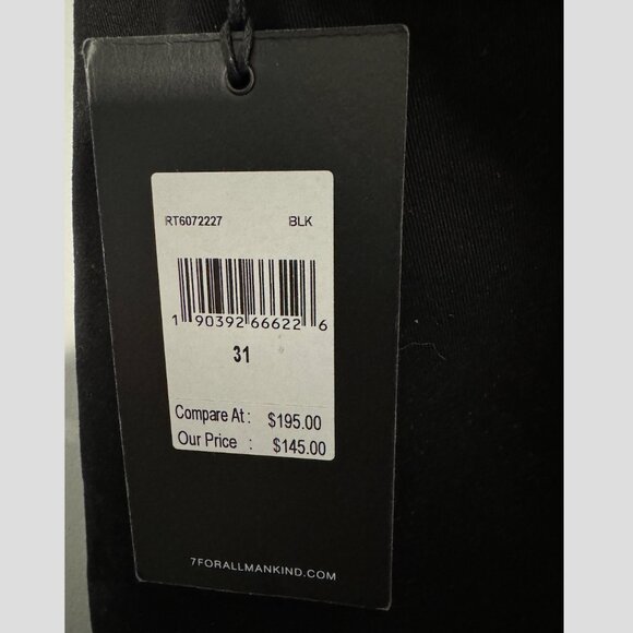 Seven 7 for All Mankind Men's Black Jeans Cotton 31 $195 - Picture 4 of 5